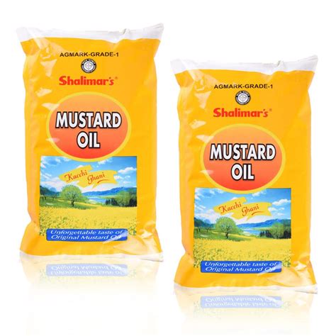 Shalimar's Mustard Oil 1 Ltr Pouch pack of 2 .